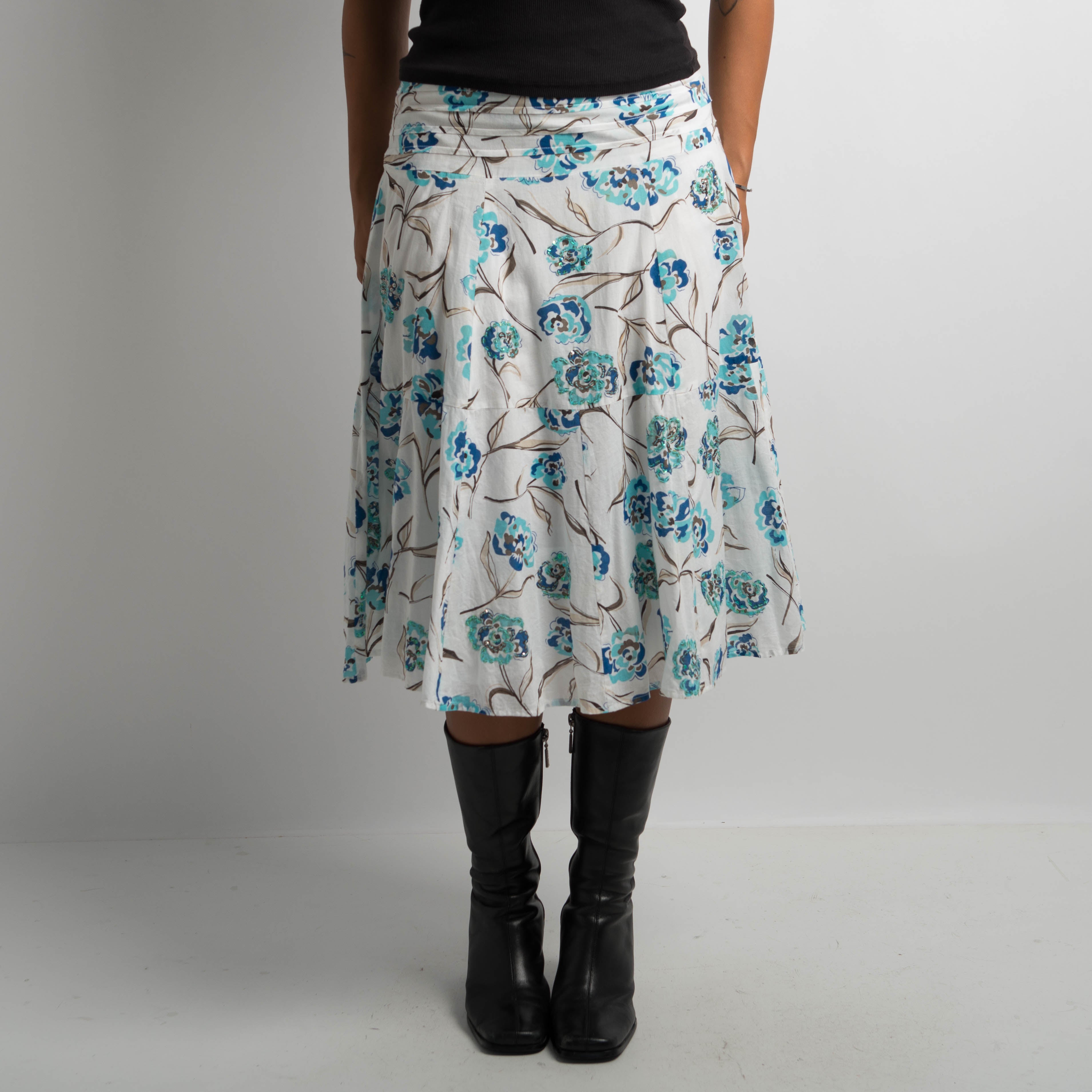 FLORAL MIDI SKIRT