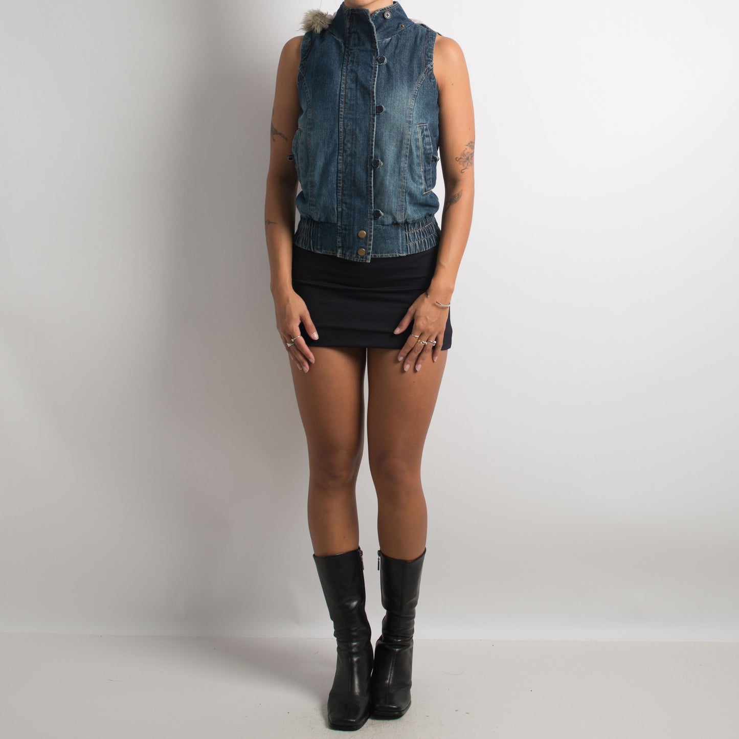 DENIM PUFFER VEST