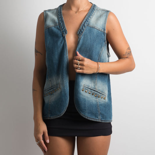 FADED WASH DENIM VEST