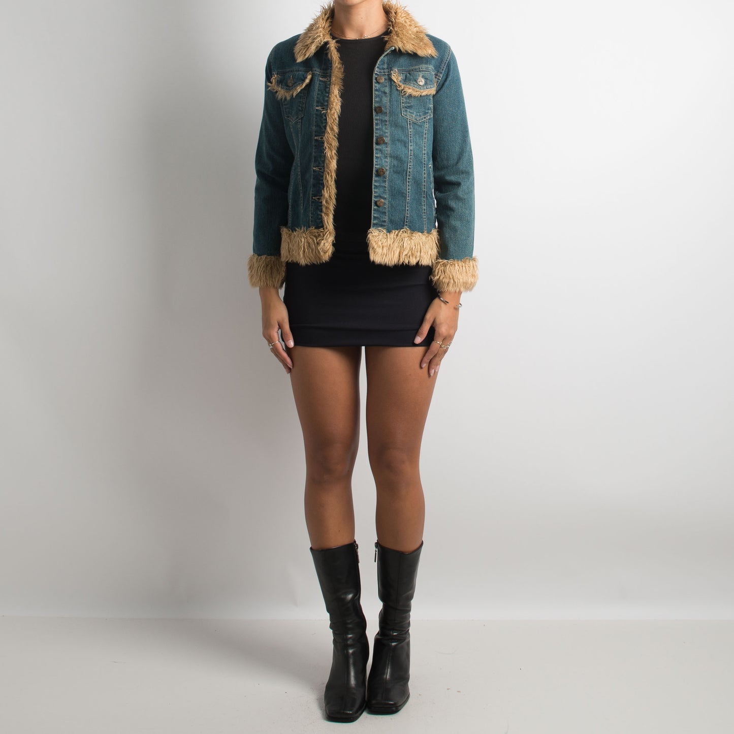 Y2K FAUX FUR TRIM JACKET