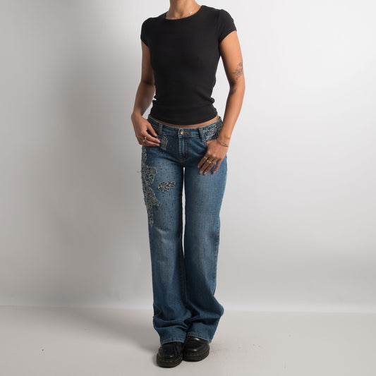 BEADED BOOTCUT JEANS