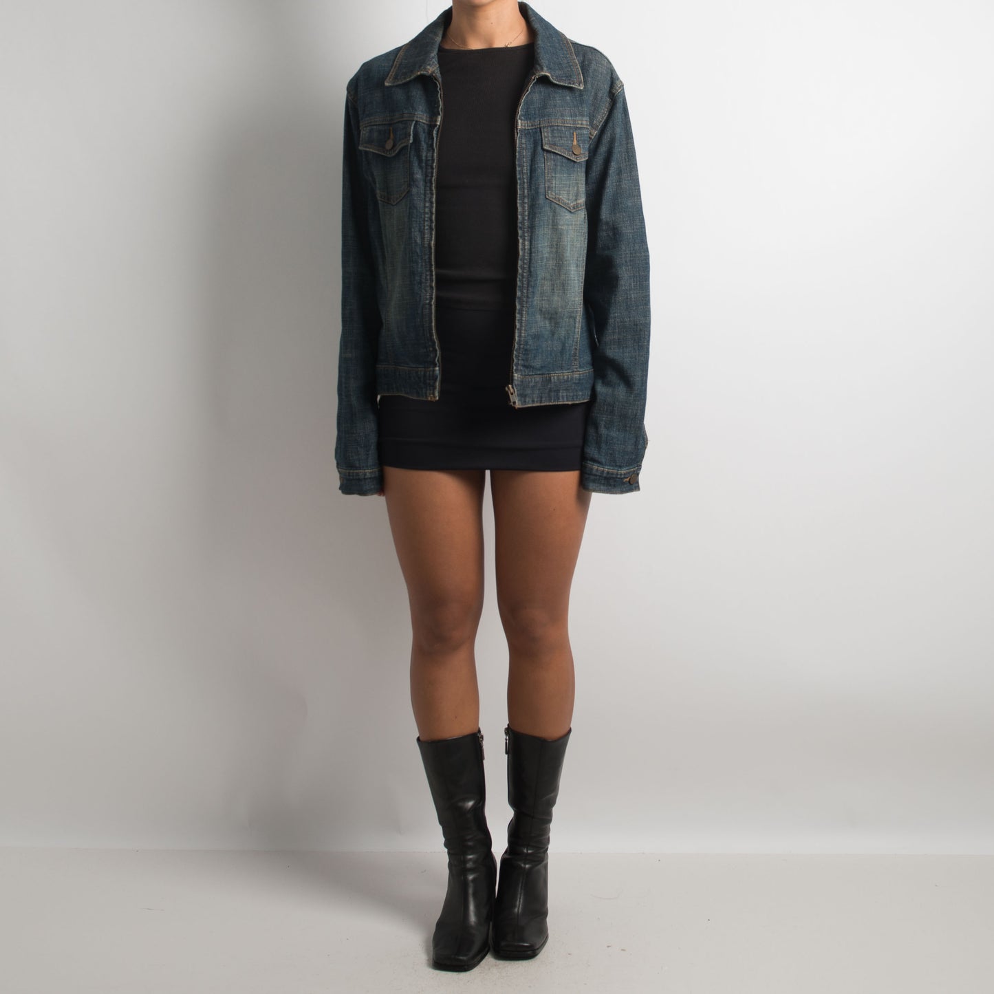 ZIP FRONT DENIM JACKET