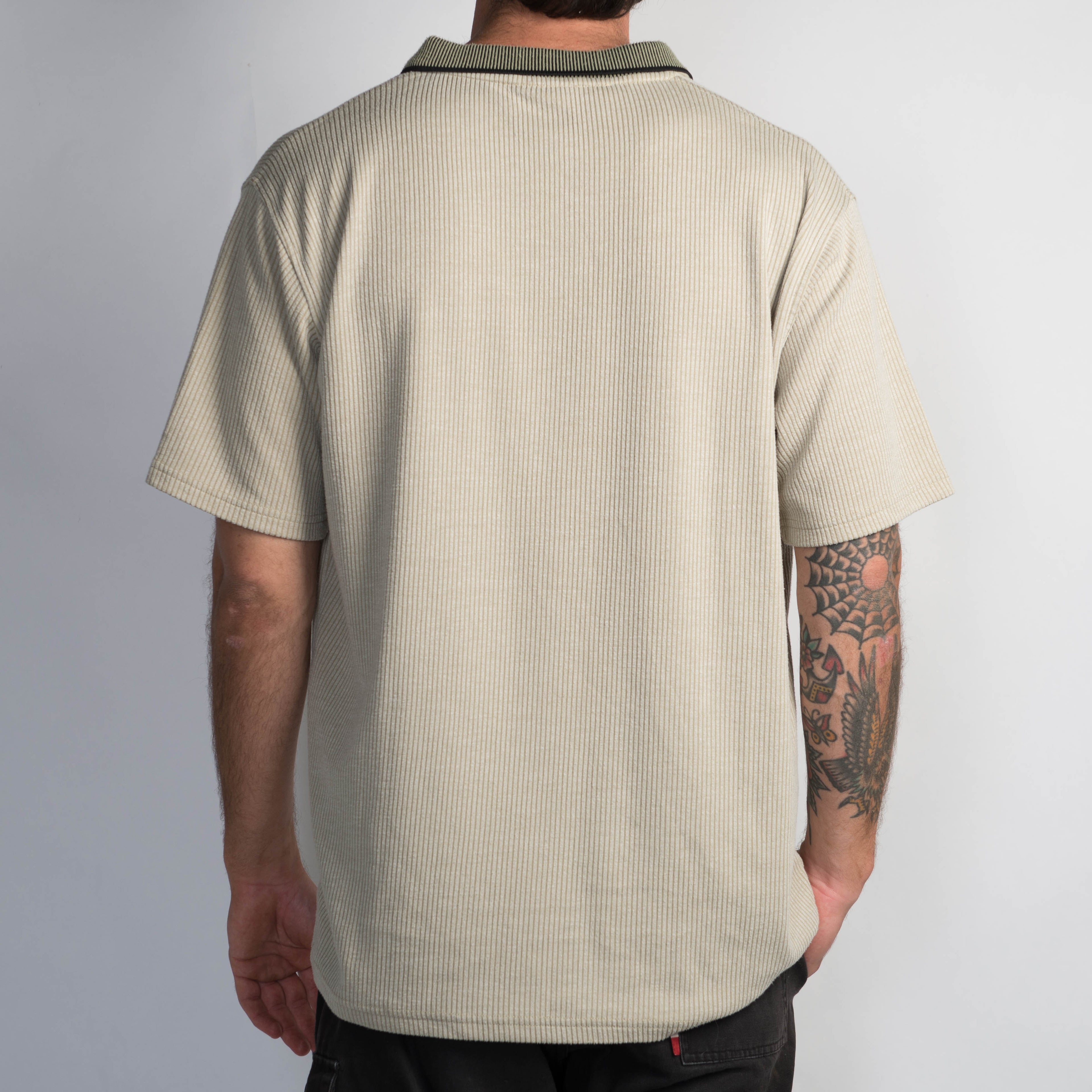 BEIGE RIB POLO SHIRT