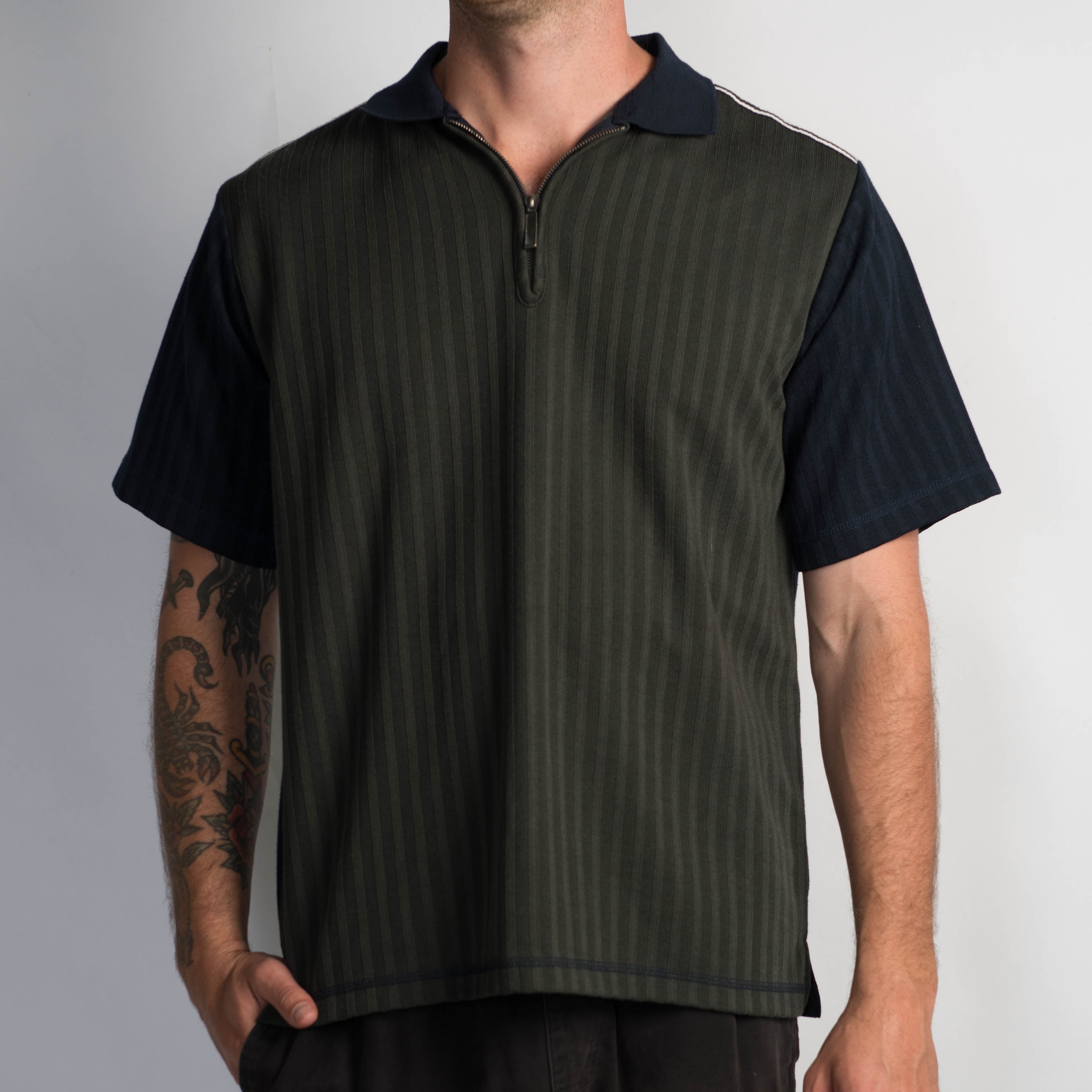 NAVY PANEL POLO SHIRT