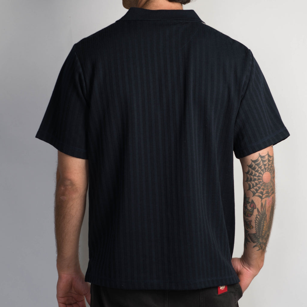 NAVY PANEL POLO SHIRT