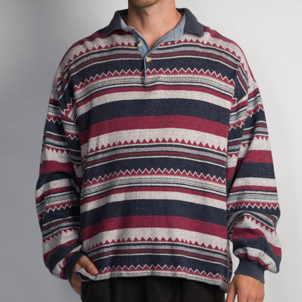 AZTEC PATTERN POLO SHIRT