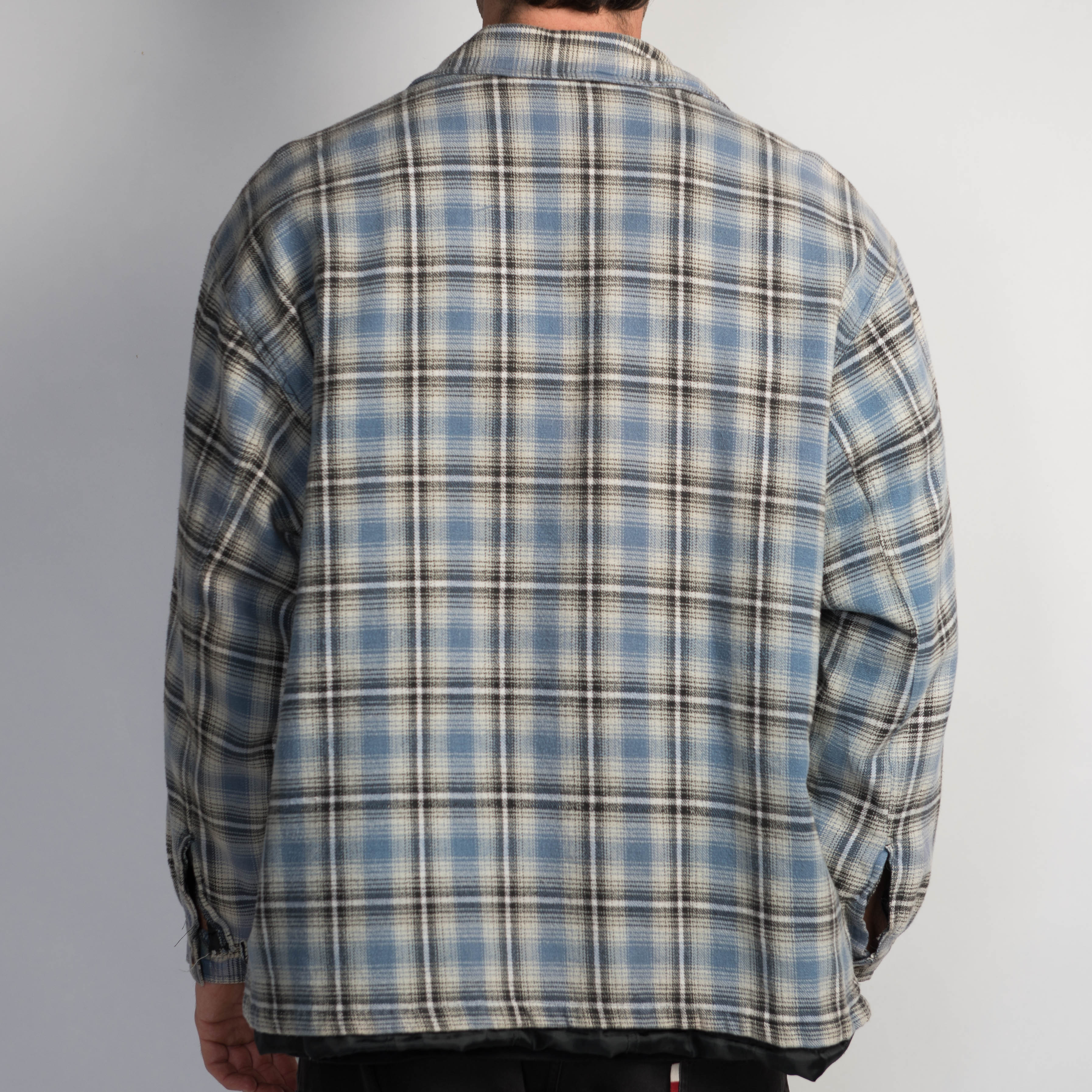 BLUE PLAID ZIP JACKET