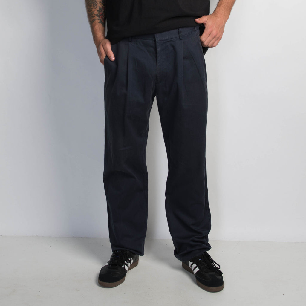 NAVY STRAIGHT LEG TROUSERS
