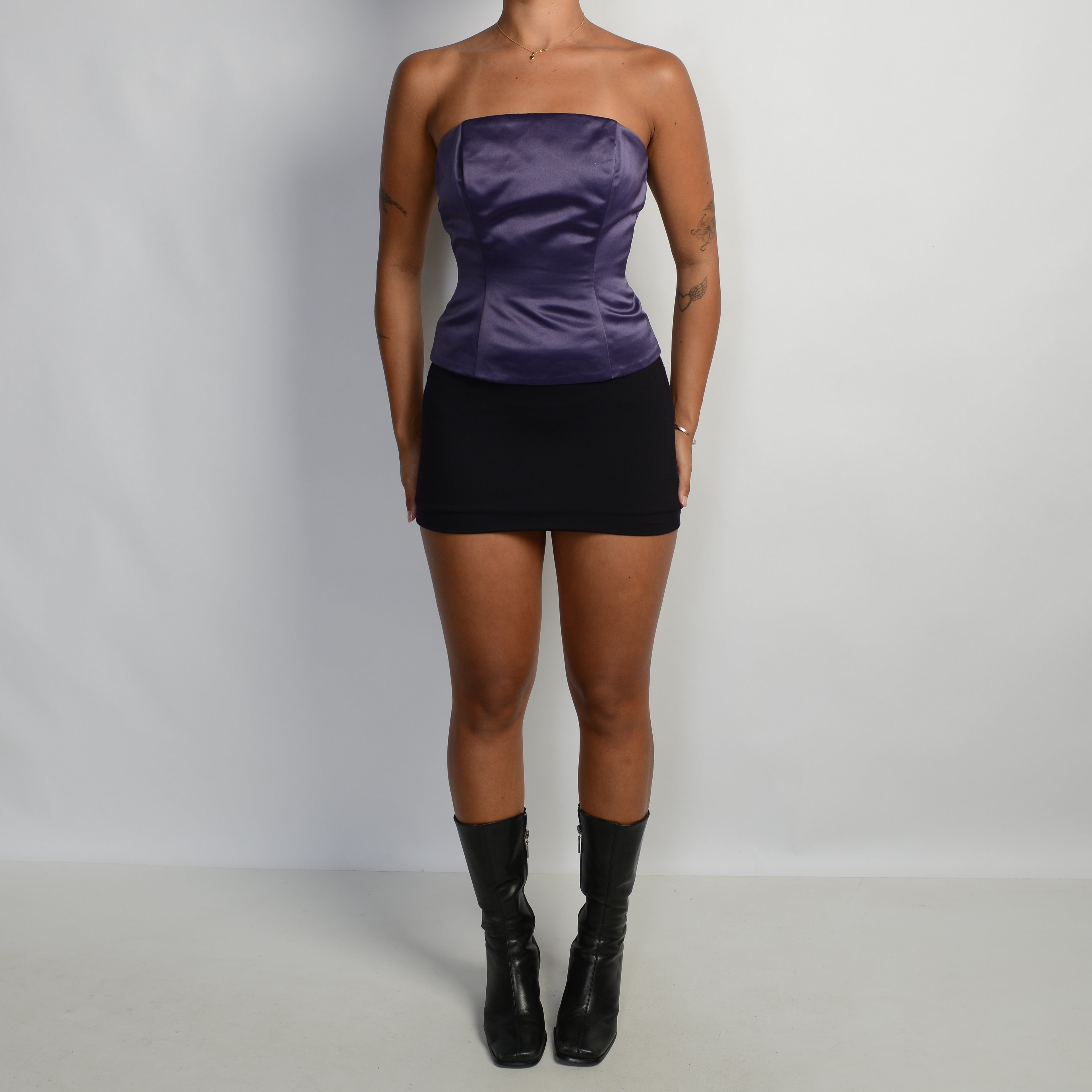 PURPLE STRAPLESS TOP