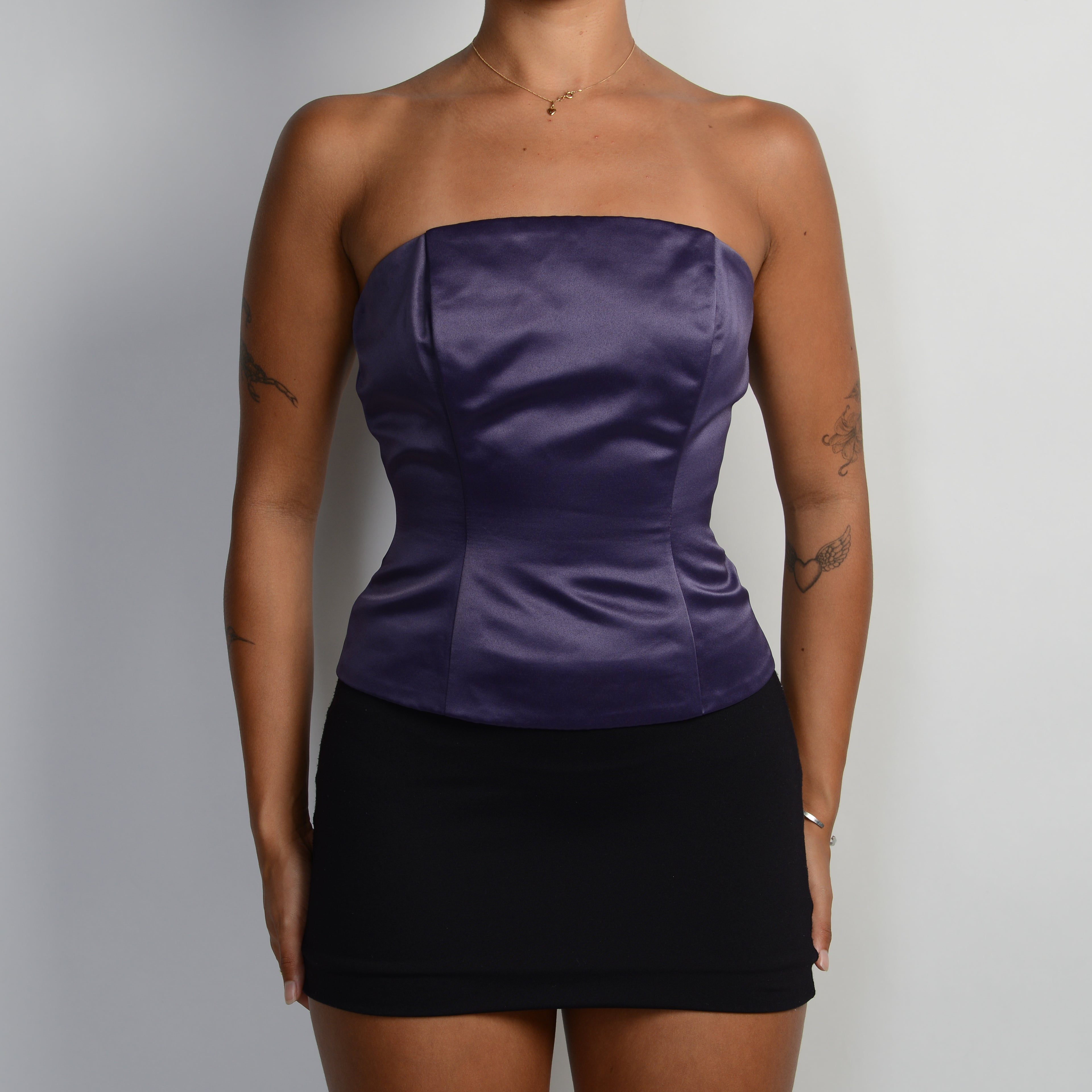 PURPLE STRAPLESS TOP