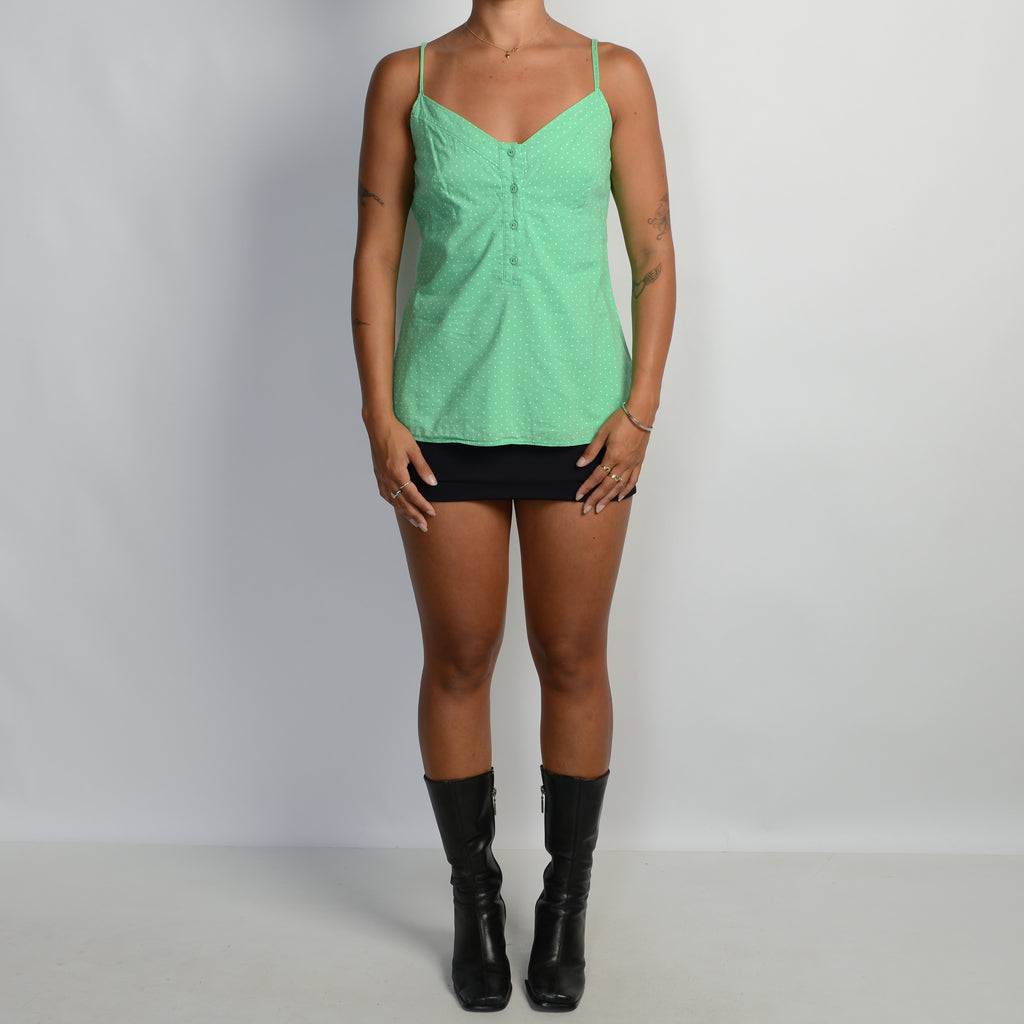 GREEN POLKA DOT CAMISOLE
