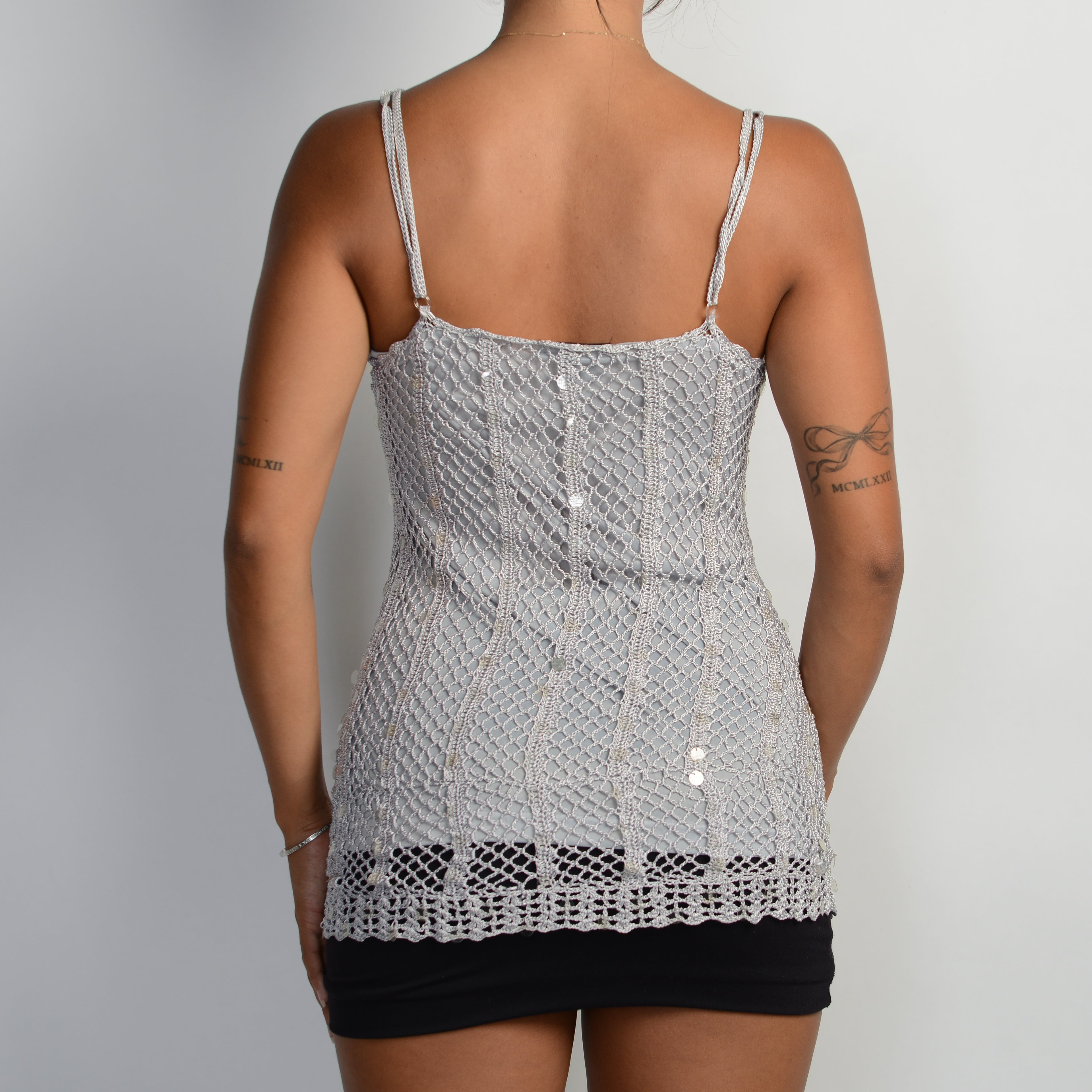 SILVER CROCHET CAMISOLE