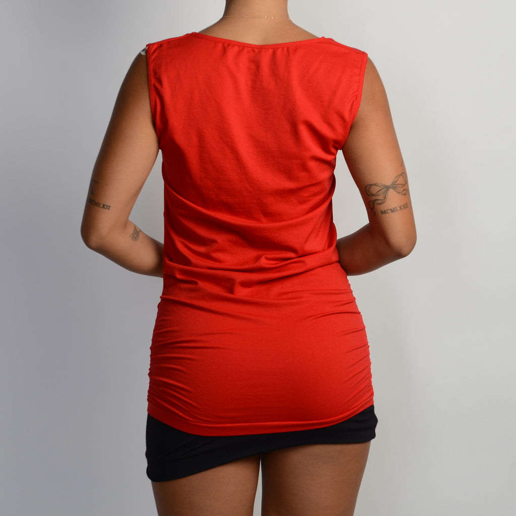 RED STRETCH TOP