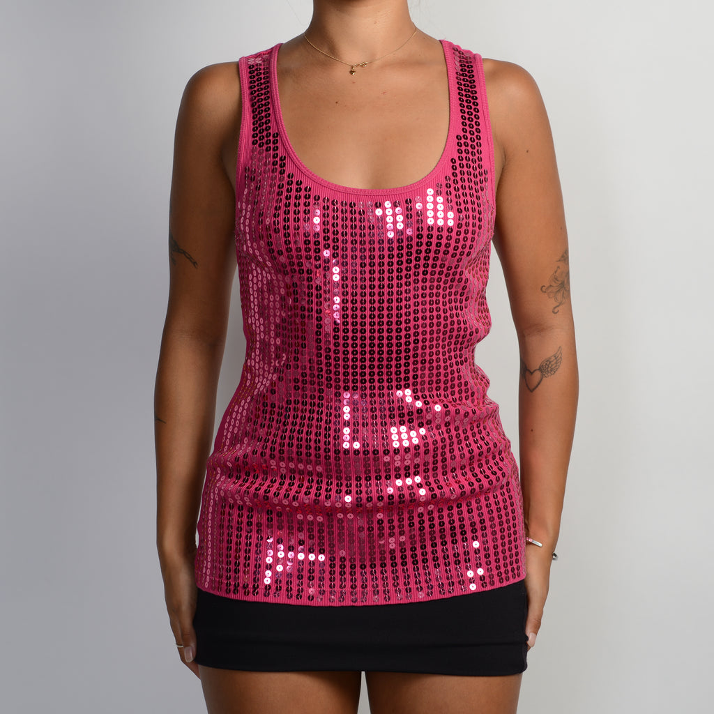 PINK SEQUIN TANK TOP