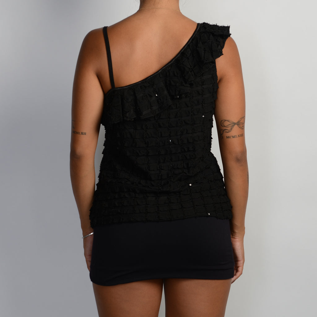 ONE SHOULDER TEXTURED TOP