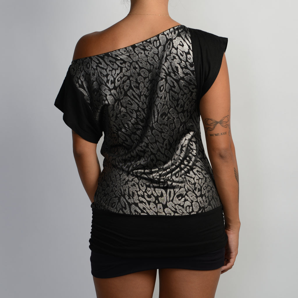 SILVER ANIMAL PRINT TOP