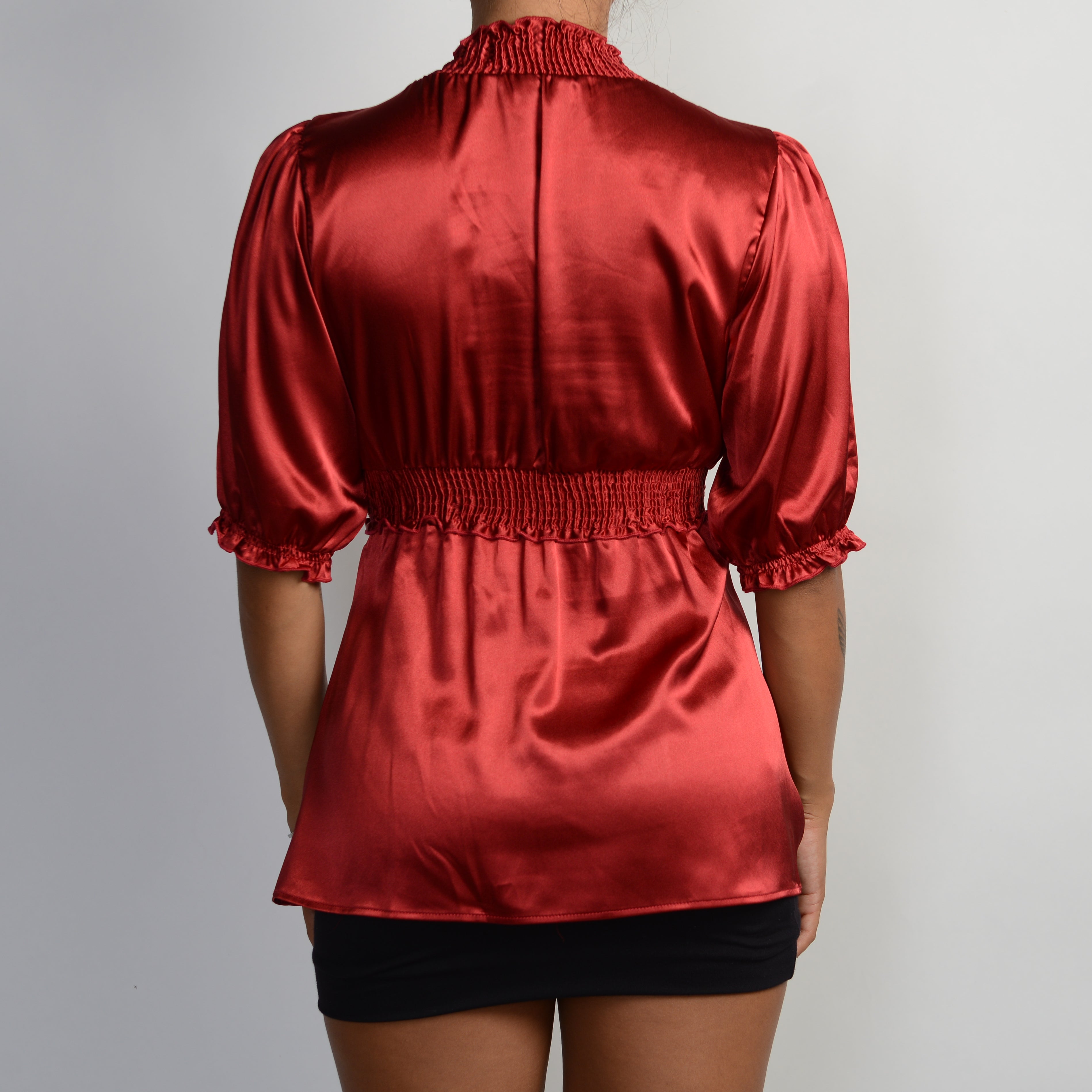 MAROON SATIN TOP