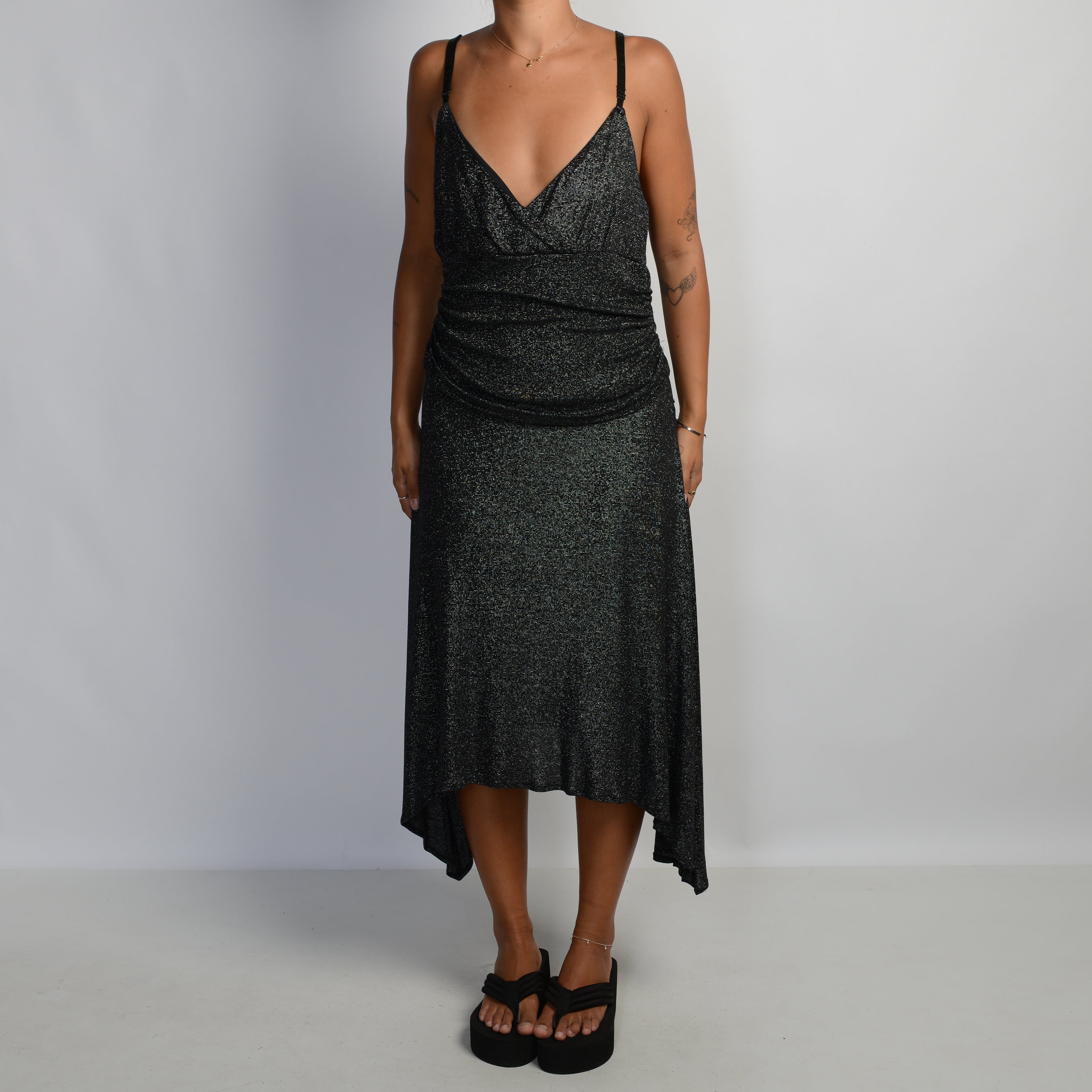 SILVER ASYMMETRIC DRESS