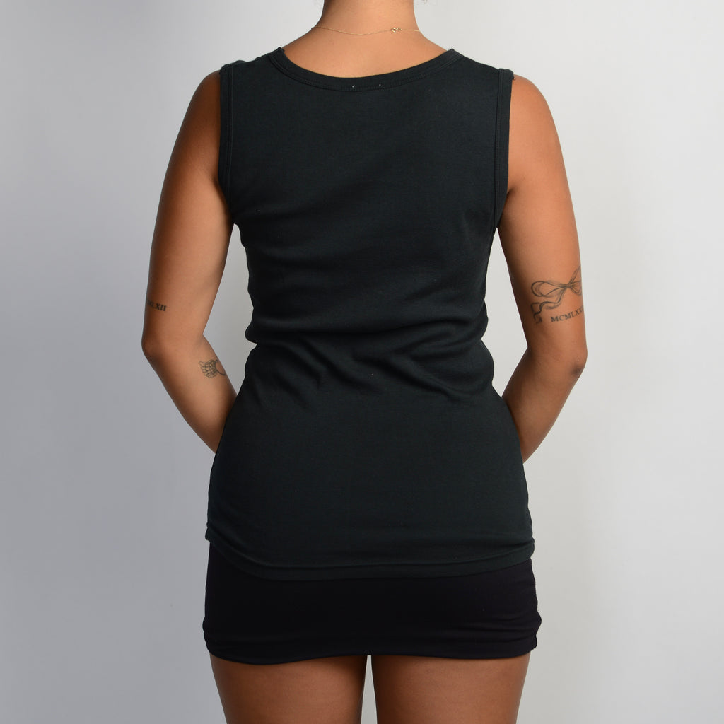 BLACK LACE TRIM TANK TOP