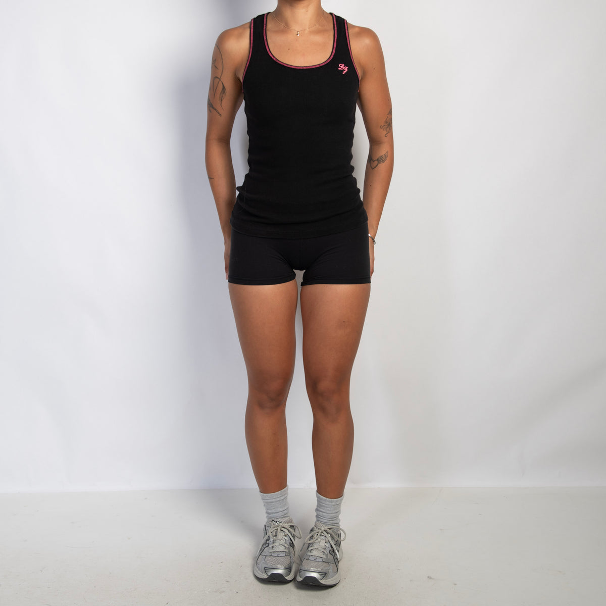 BLACK COTTON TANK TOP