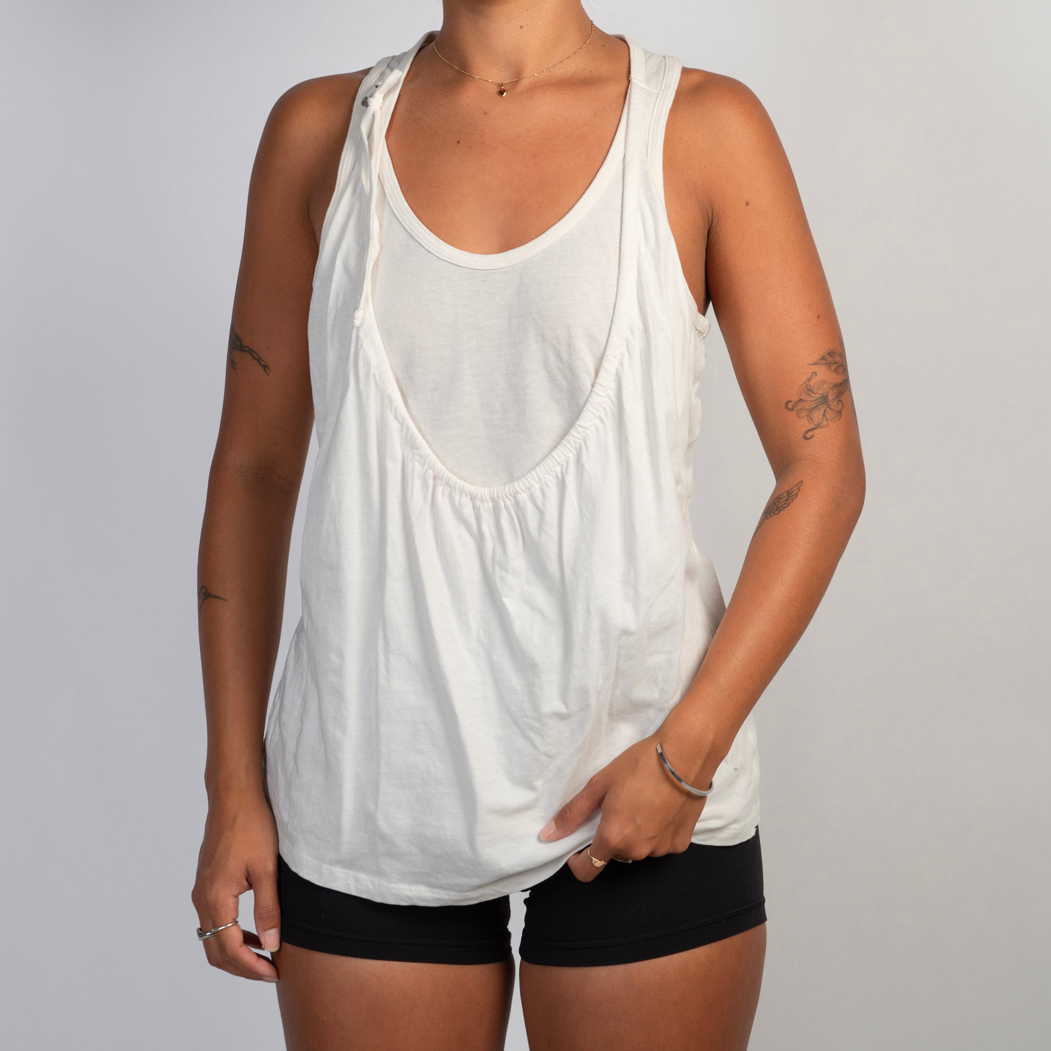 WHITE LAYERED TANK TOP