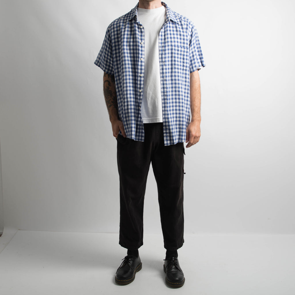 BLUE CHECK BUTTON UP SHIRT