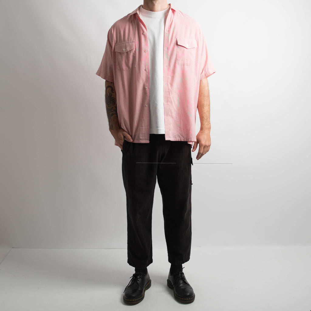 RED STRIPE BUTTON UP SHIRT