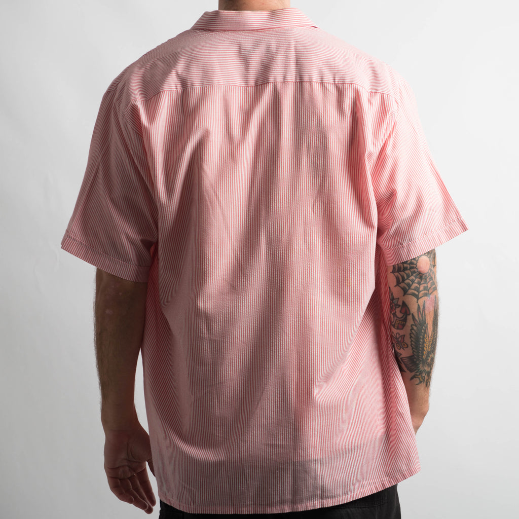 RED STRIPE BUTTON UP SHIRT