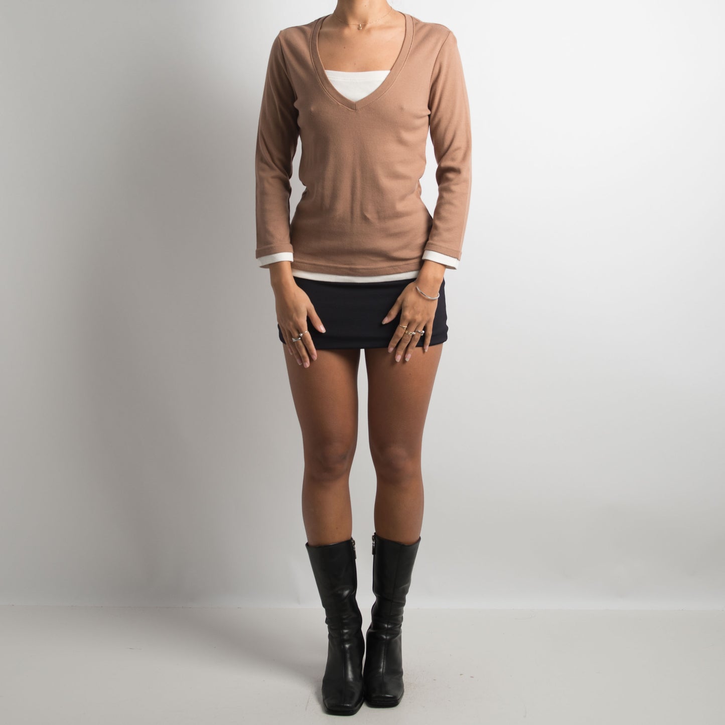 BROWN LAYERED LONG SLEEVE