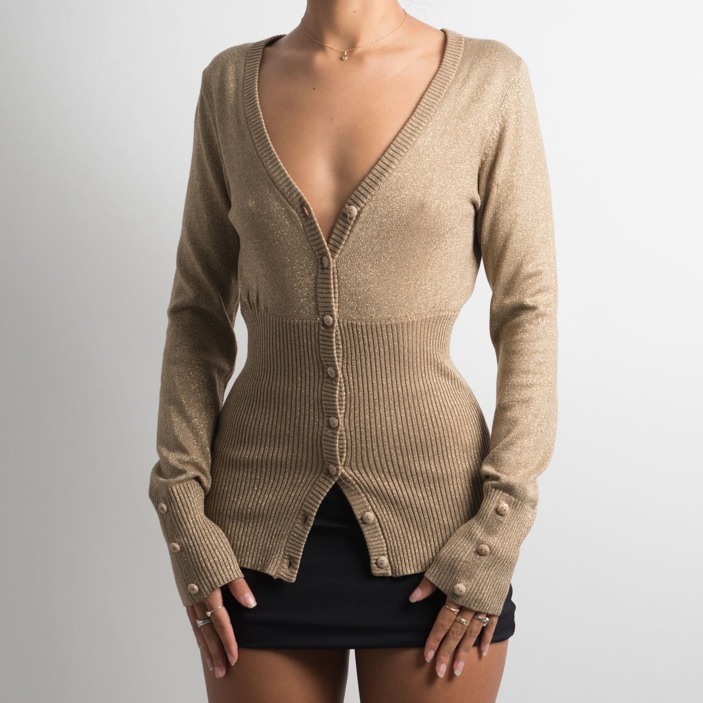 GOLD LUREX CARDIGAN