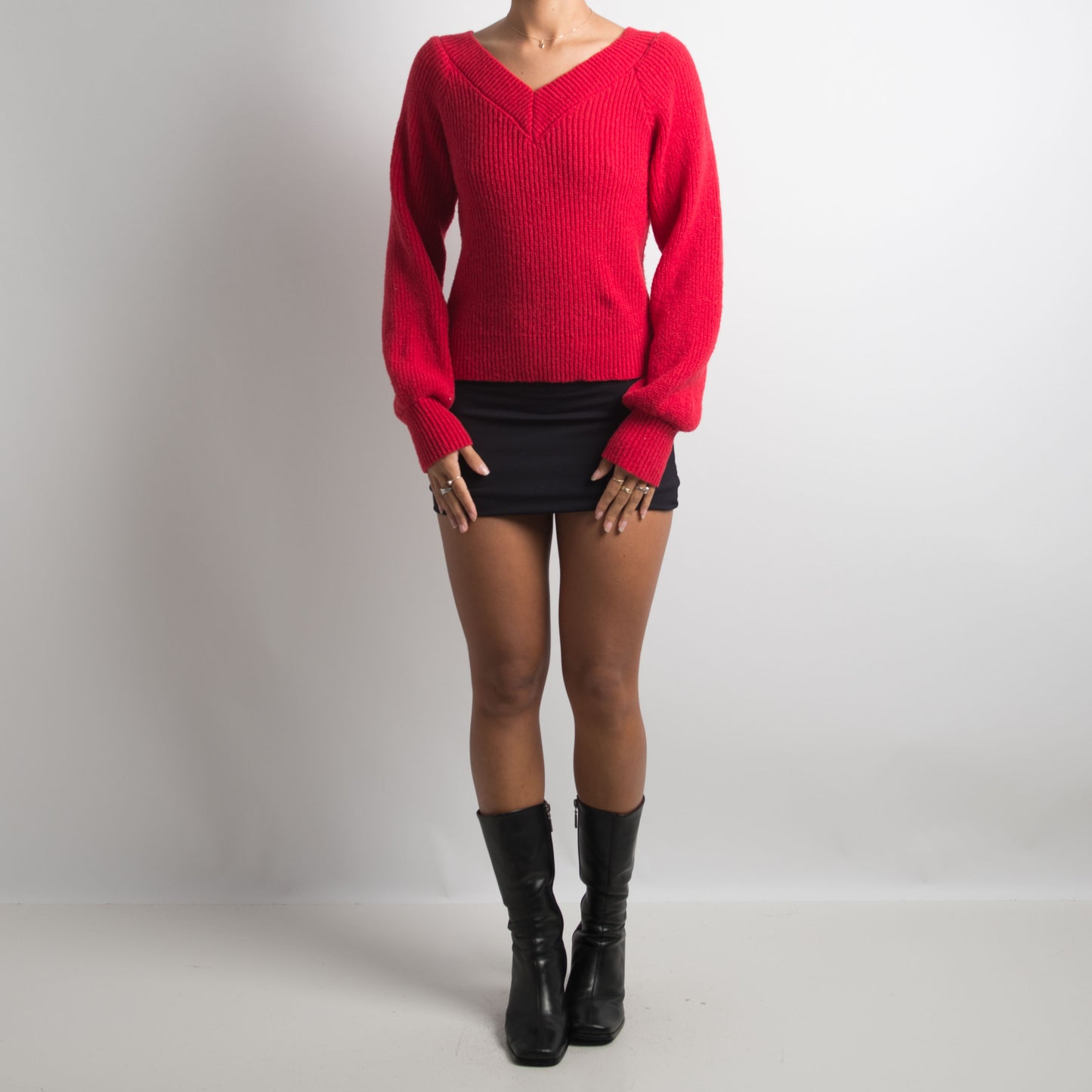 RUBY RED KNIT SWEATER