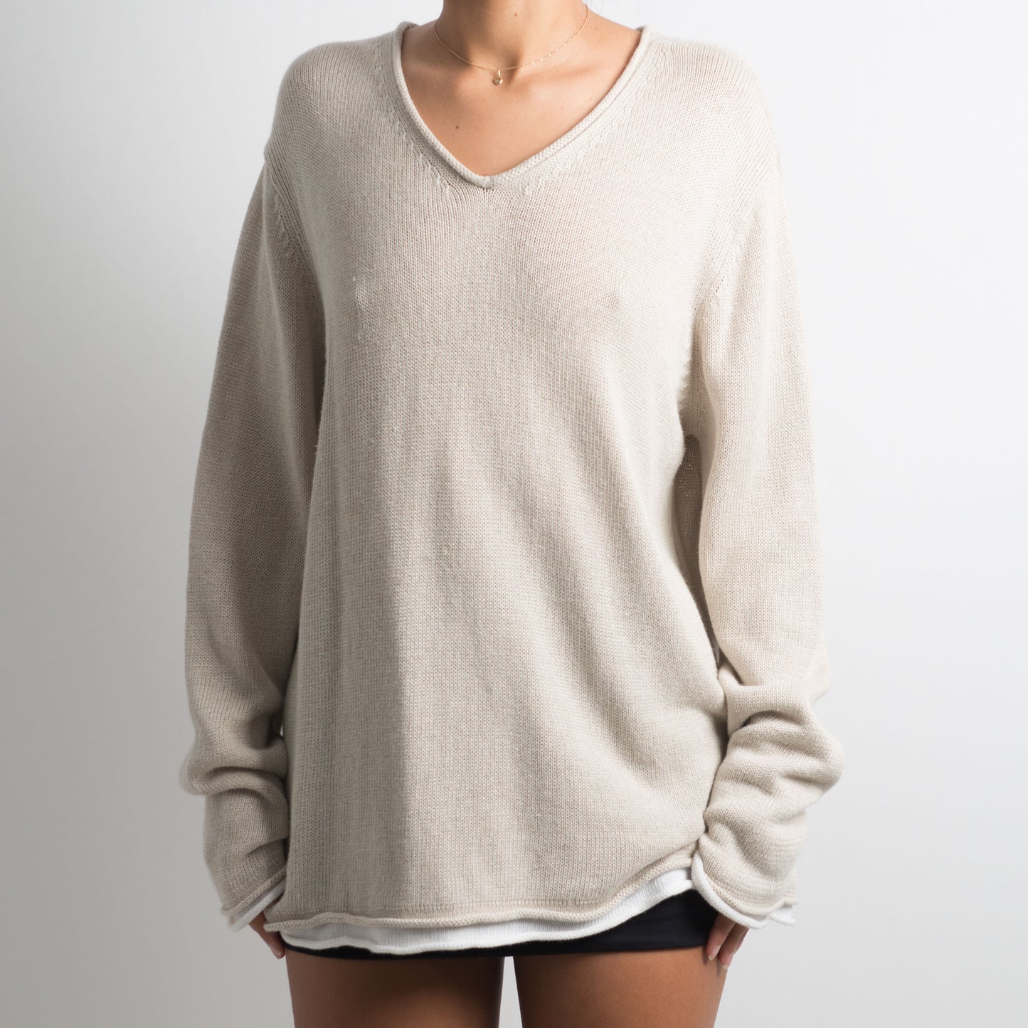 CREAM LAYERED KNIT