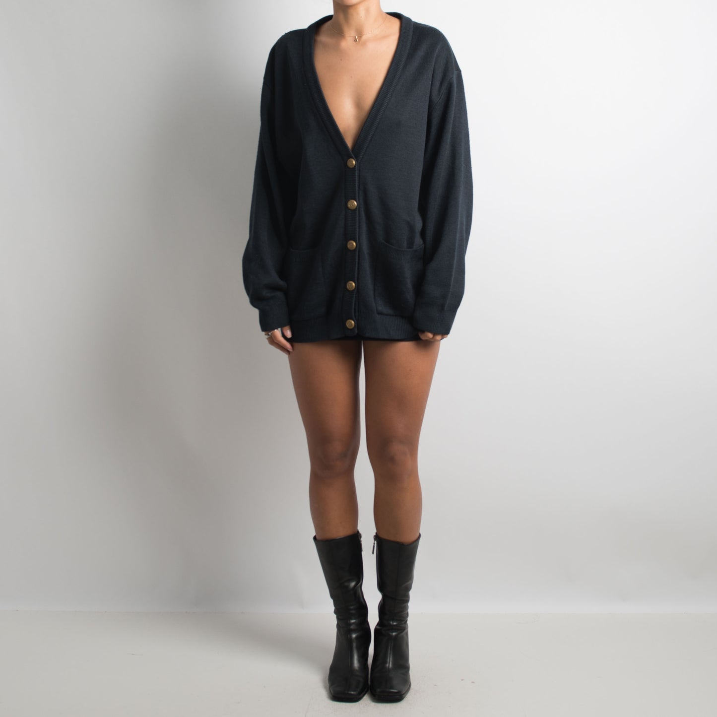 NAVY KNIT CARDIGAN