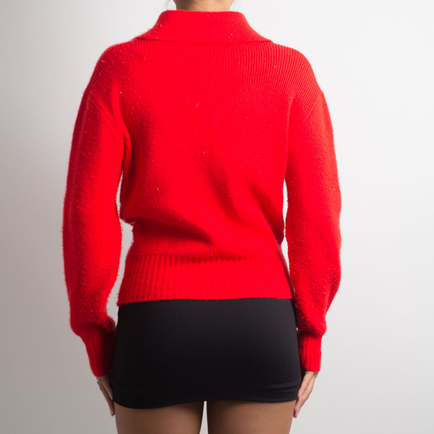 COLLARED ZIP KNIT SWEATER