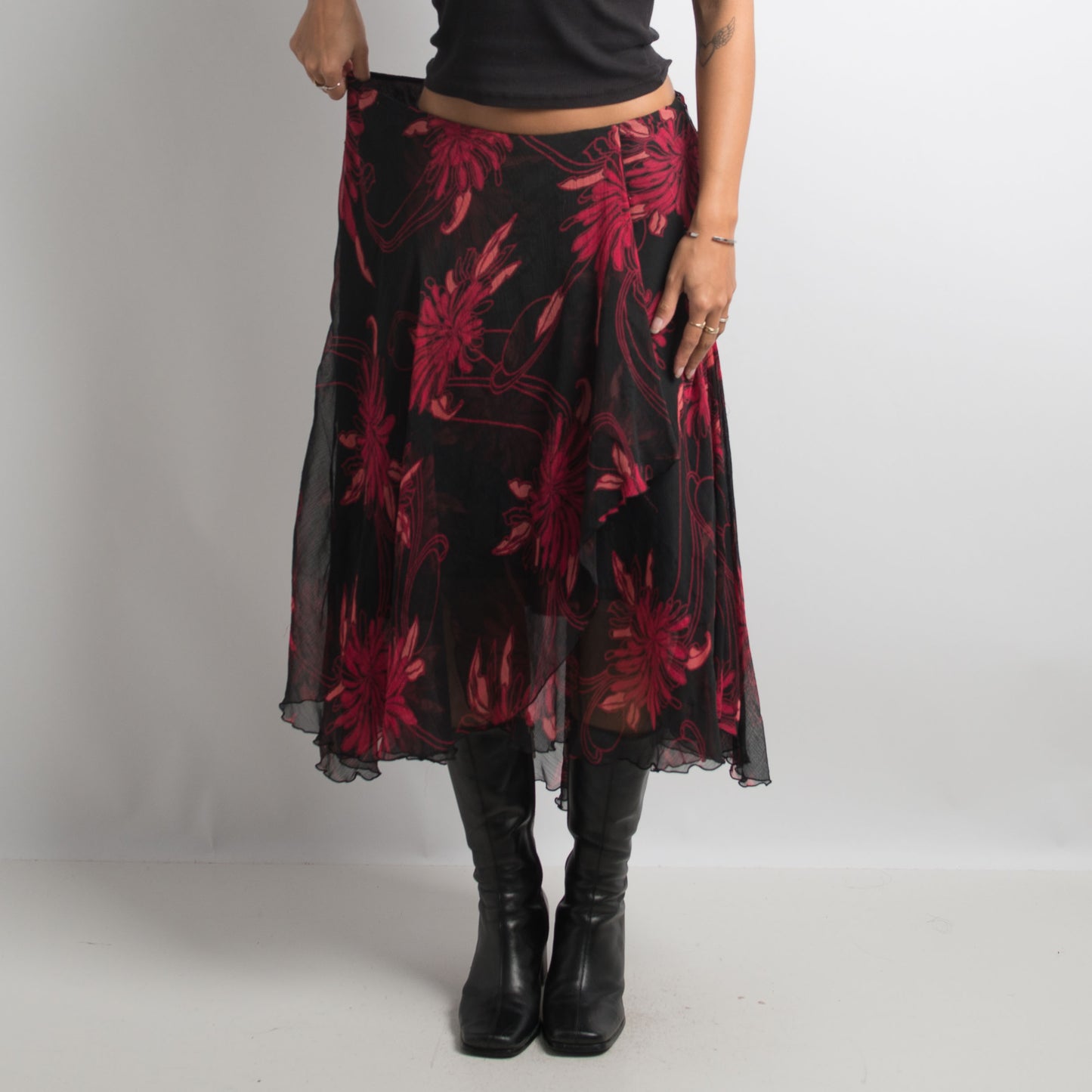 FLORAL MIDI SKIRT