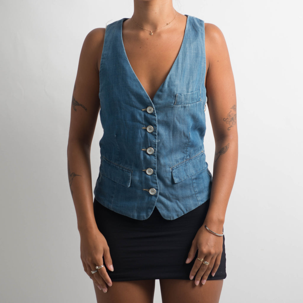 SOFT DENIM WAISTCOAT VEST