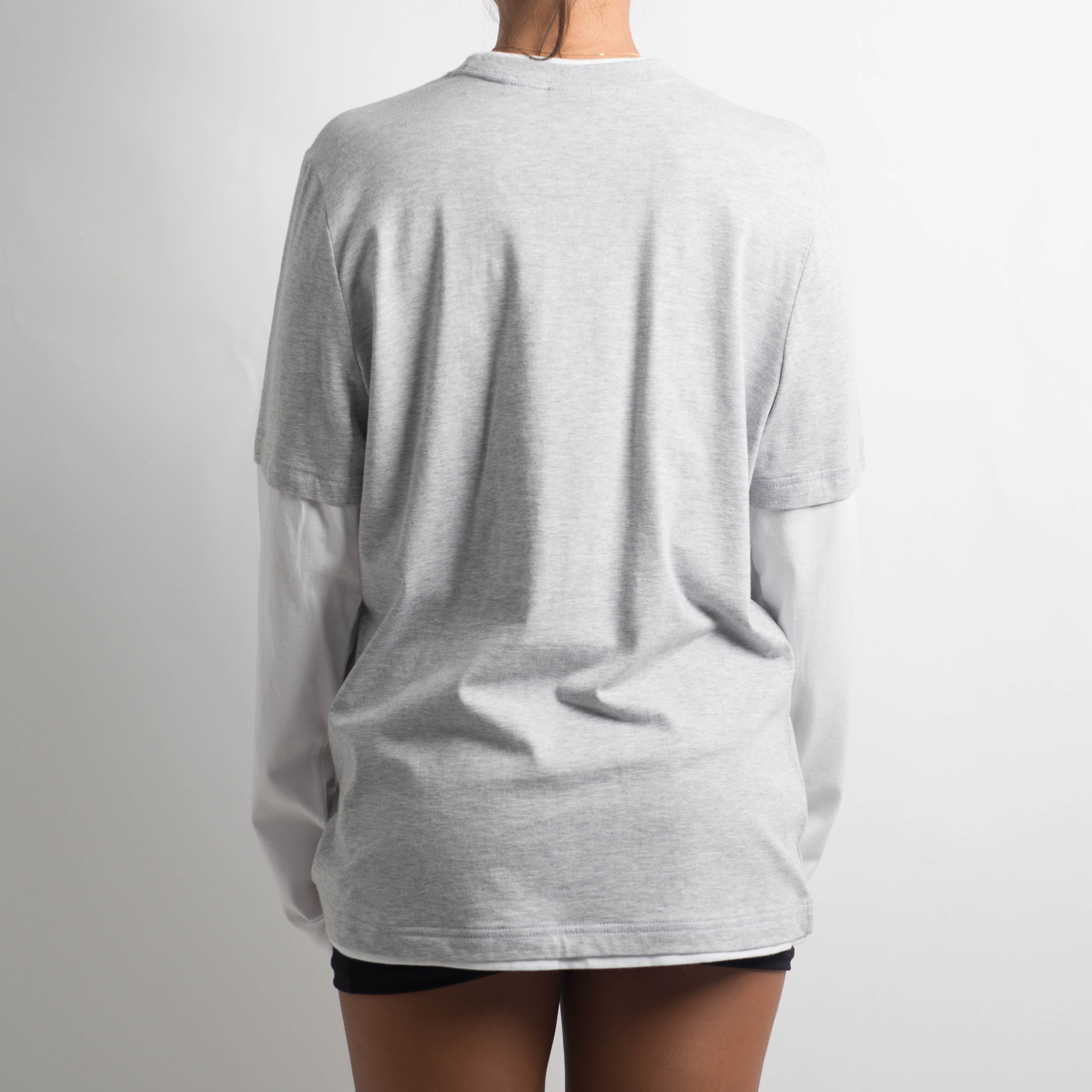 GREY LAYERED LONG SLEEVE TOP