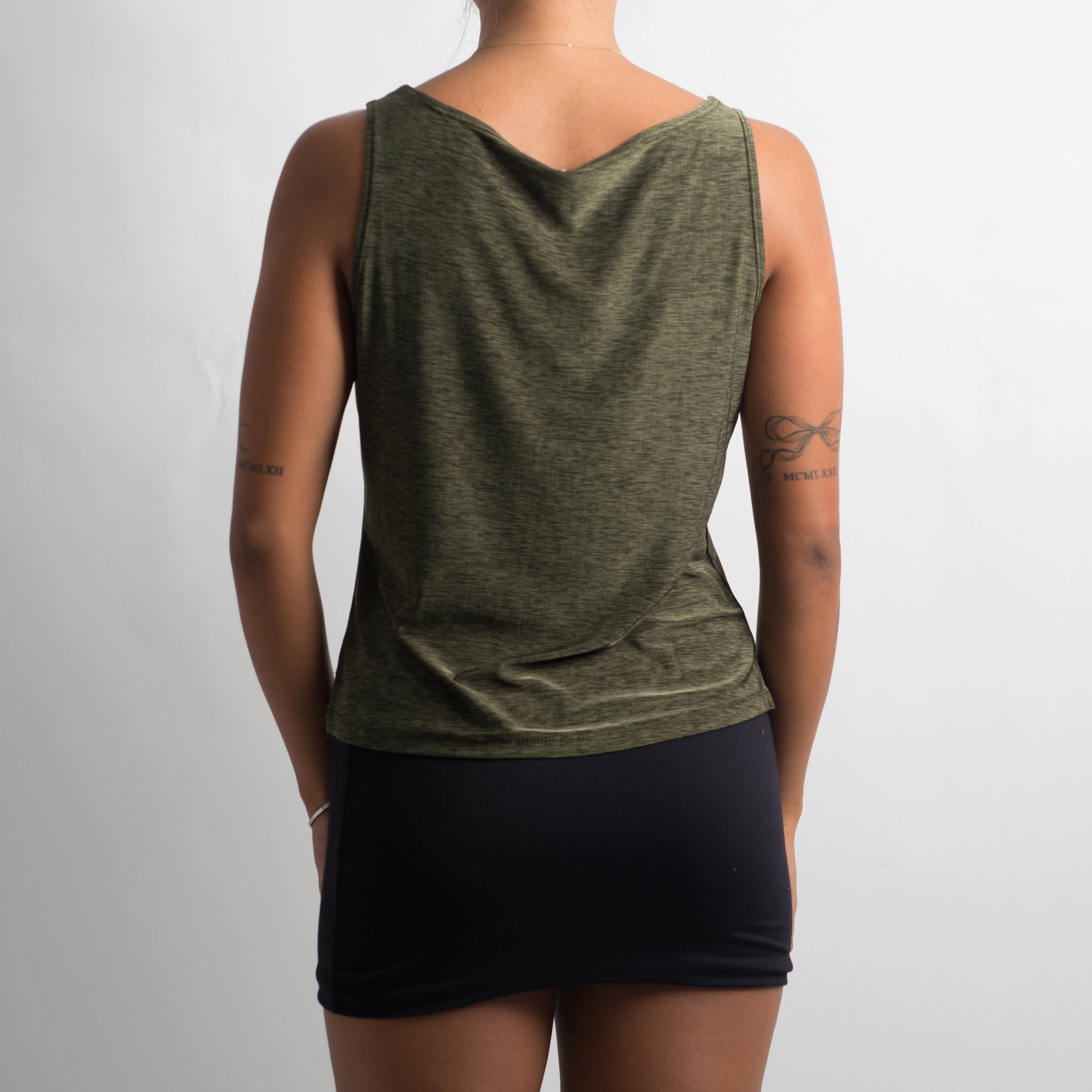 MOSS GREEN CUT OUT TOP