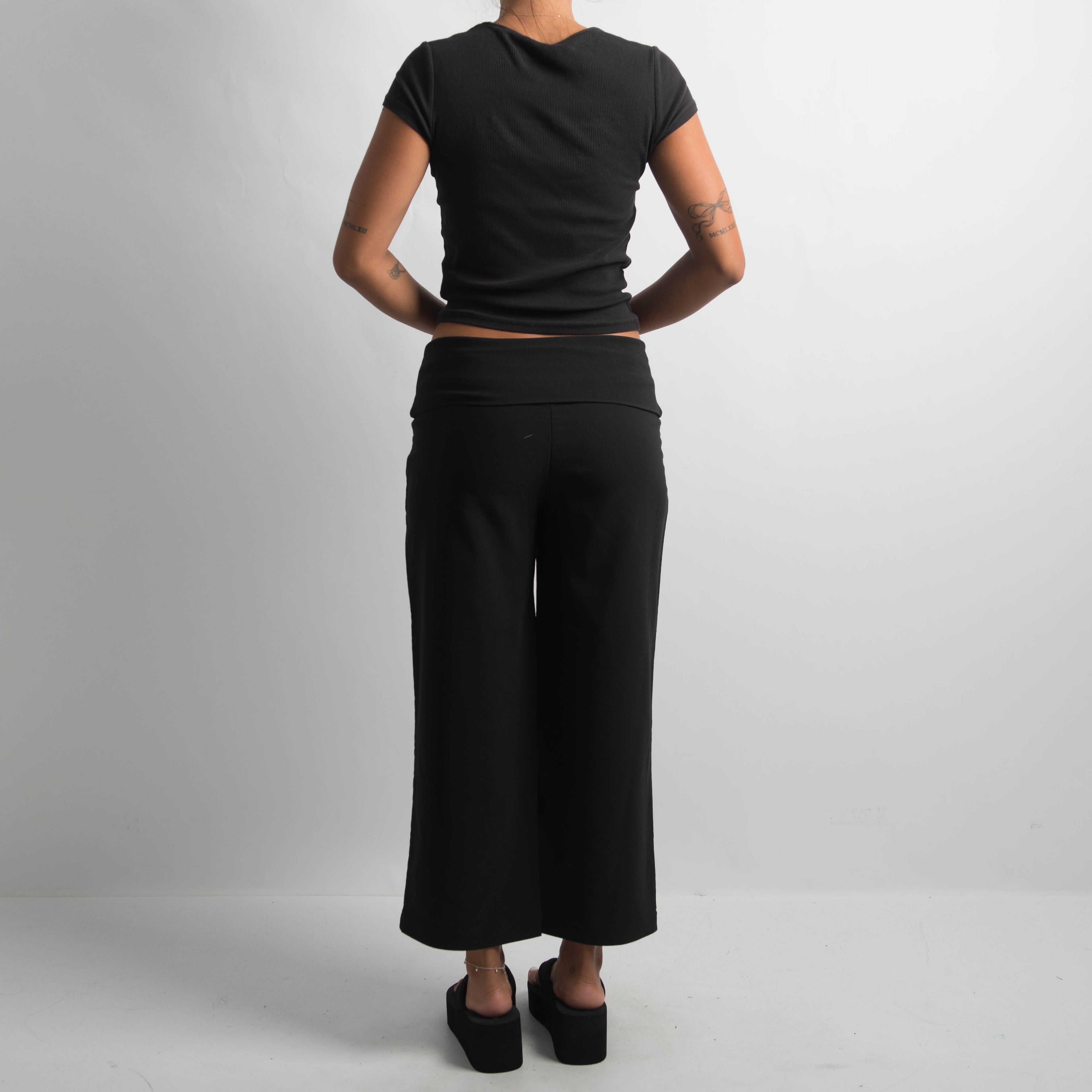 BLACK FOLD OVER PANTS