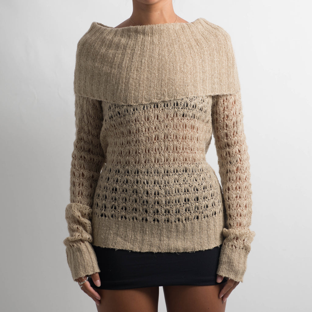BEIGE METALLIC SWEATER