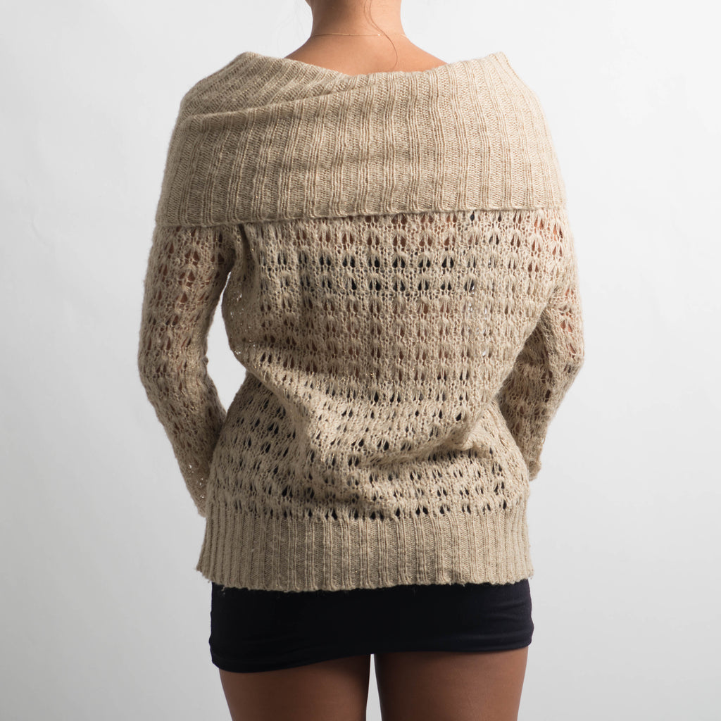 BEIGE METALLIC SWEATER