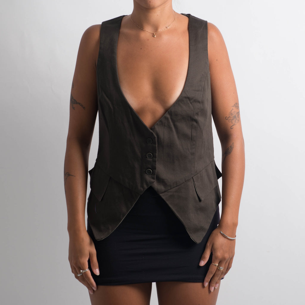 KHAKI BROWN WAISTCOAT VEST