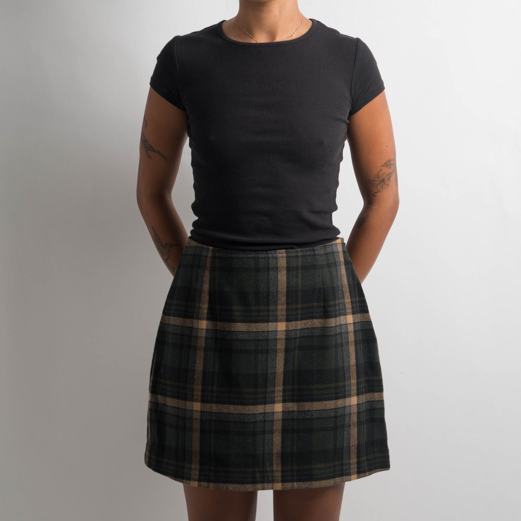 WOOL PLAID MINI SKIRT