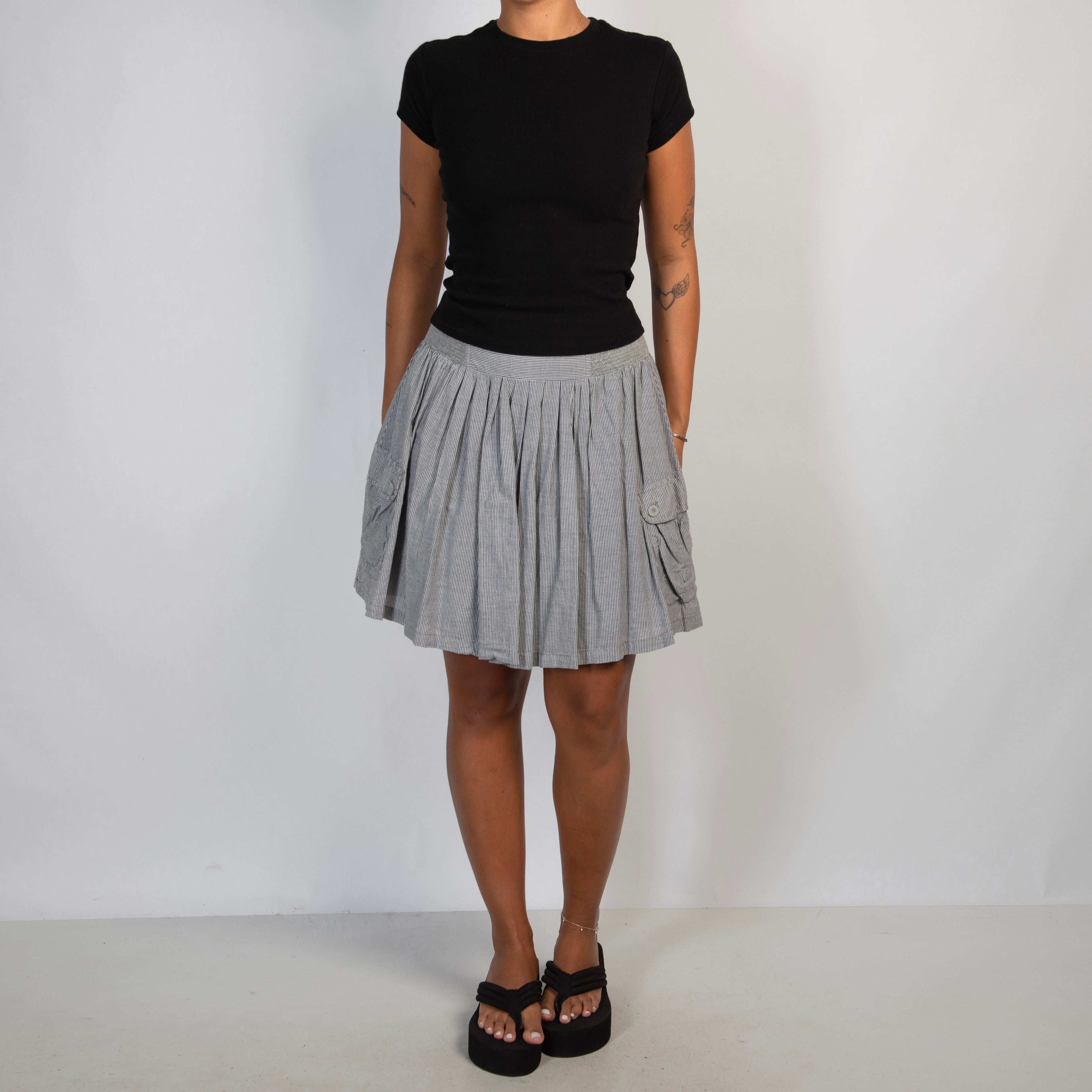 PINSTRIPE COTTON SKIRT