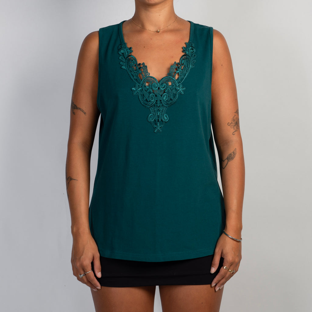 TEAL COTTON TANK TOP
