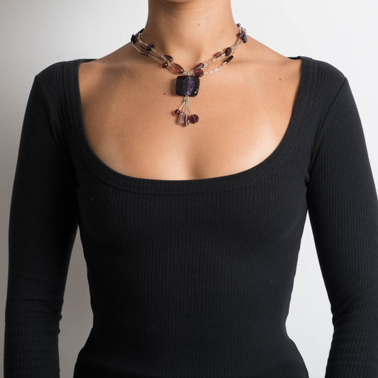 PURPLE PENDANT NECKLACE