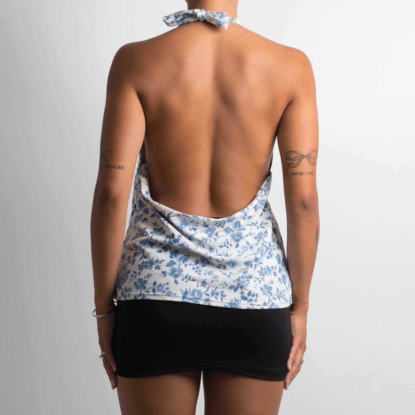 BLUE FLORAL TANKINI TOP