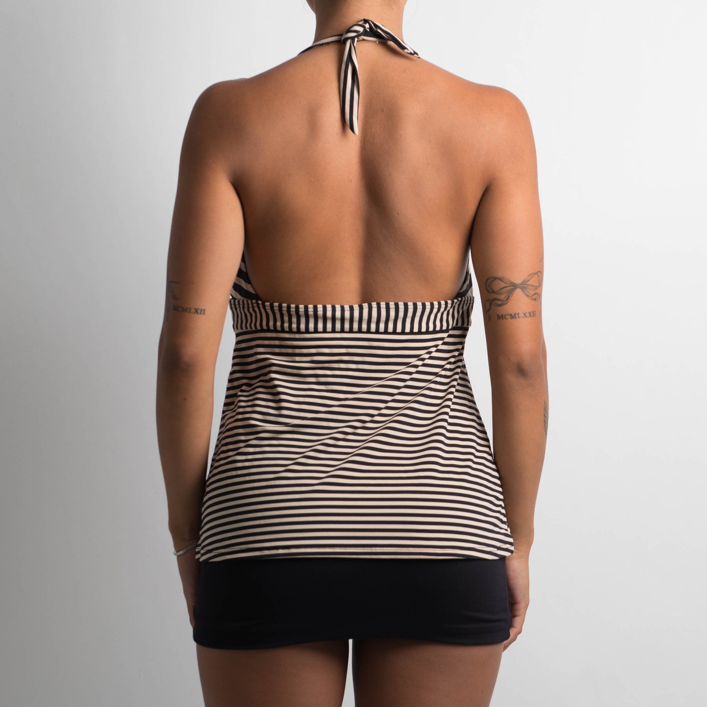 STRIPED HALTERNECK TANKINI TOP