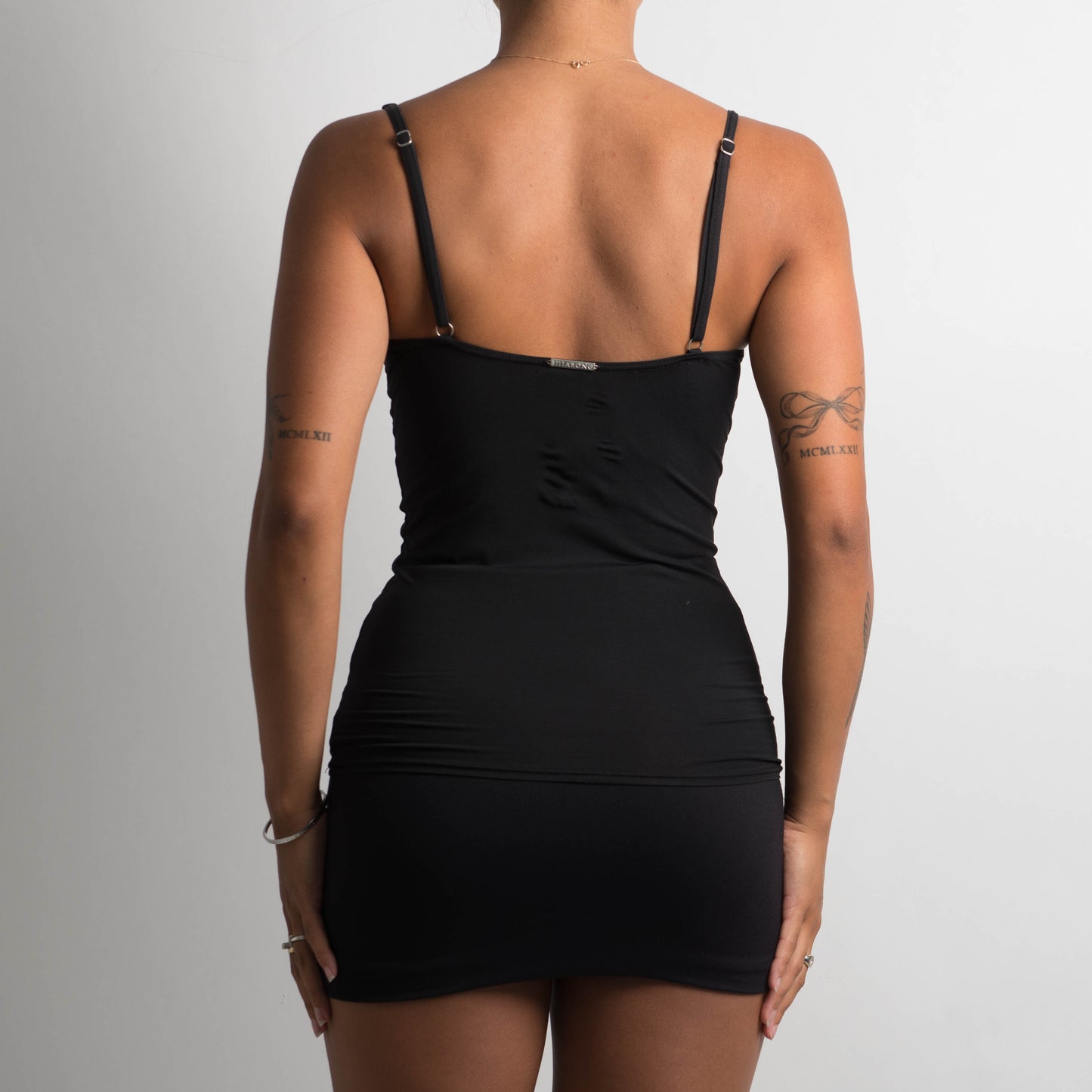 BLACK RUCHED TANKINI TOP