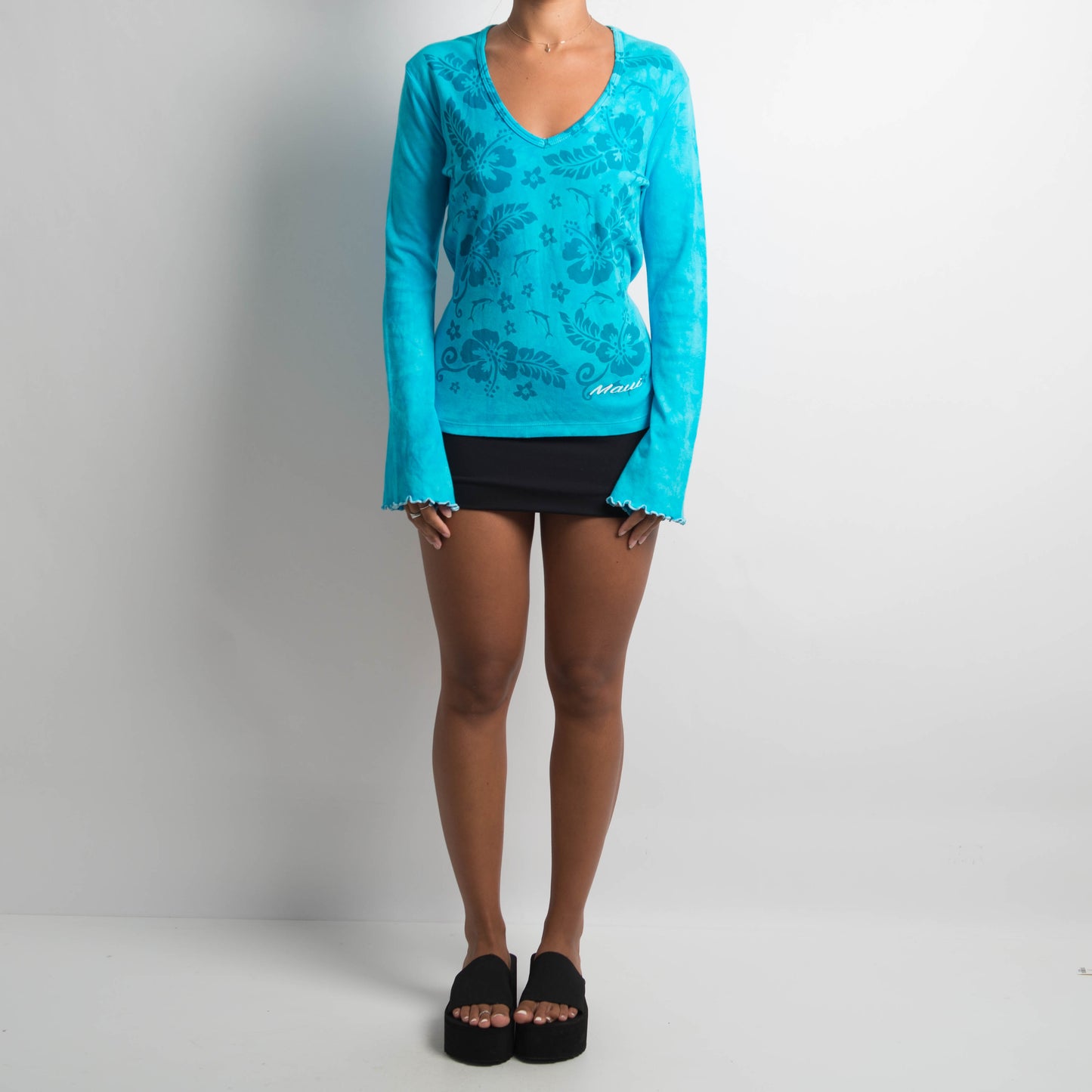 BLUE HIBISCUS LONG SLEEVE